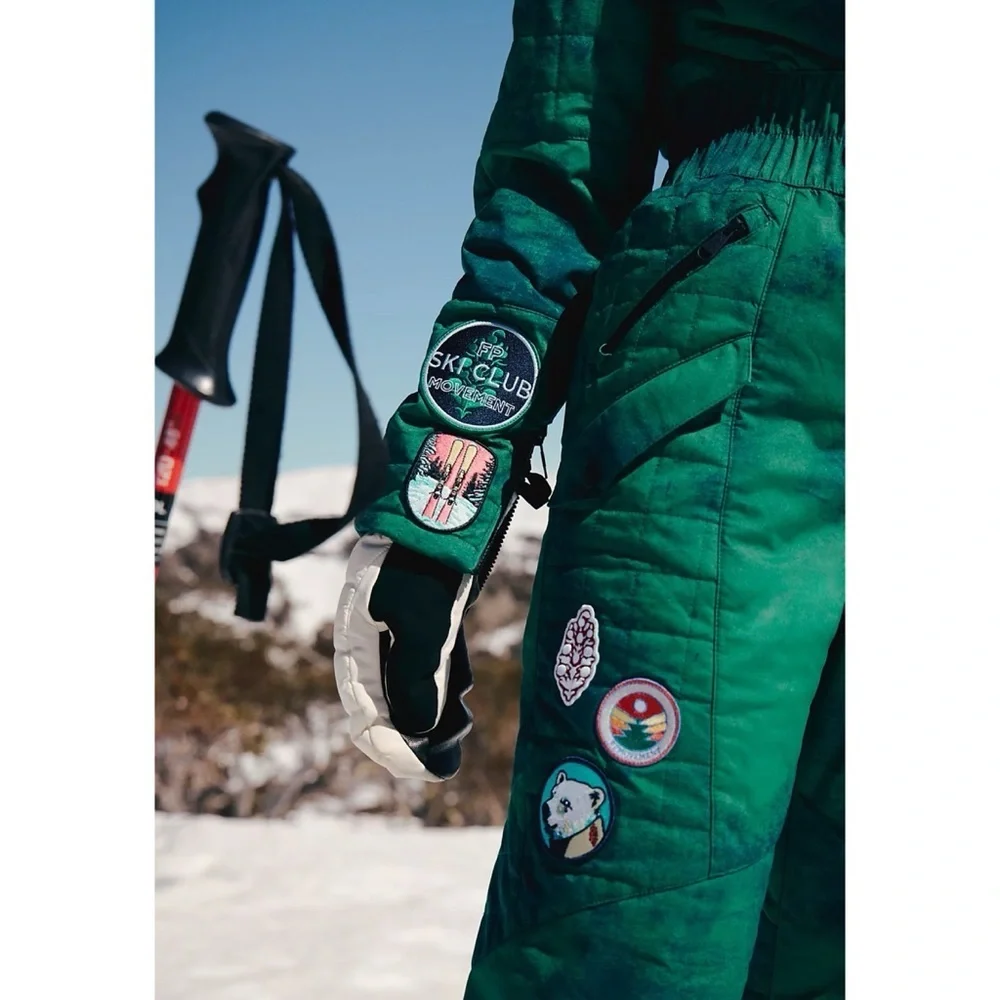 NWT Free People Movement All Prepped Patch Ski Suit Green Medium